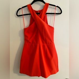 Backless orange romper